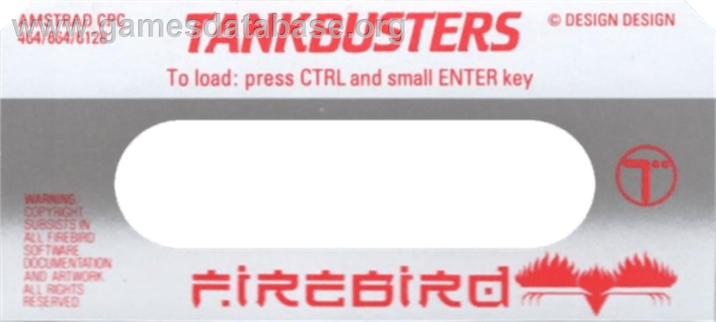 Tank Busters - Amstrad CPC - Artwork - Cartridge Top
